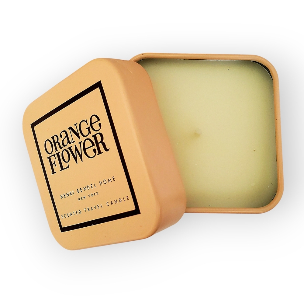 Henri Bendel Orange Flower Tin Travel Candle NEW